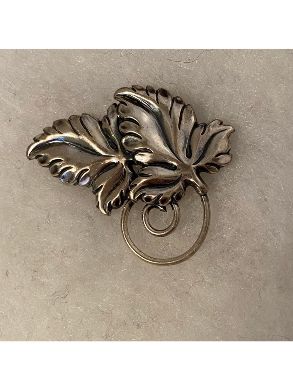 JEWELART BROOCH PIN STERLING SILVER LEAF LEAVES SIGNED VINTAGE 7.2 g